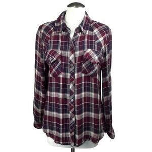 Women's Rails Moyenne Long Sleeve Plaid Workwear Button Up Casual‎ Shirt Medium
